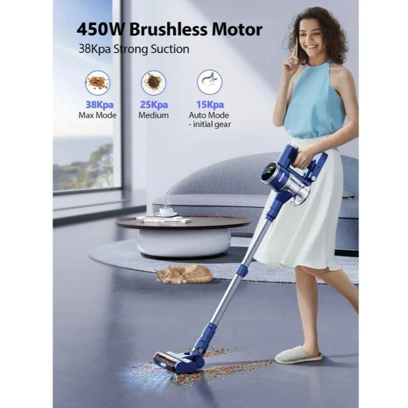 Aspirateur Sans Fil 450W, 38kPa, Écran Tactile – Image 2